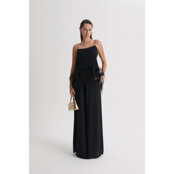 Scanlan Theodore Silk Georgette Soft Trouser in Black | Pants | Coveti