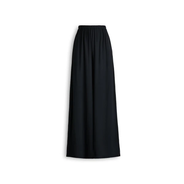 Silk Georgette Soft Trouser in Black