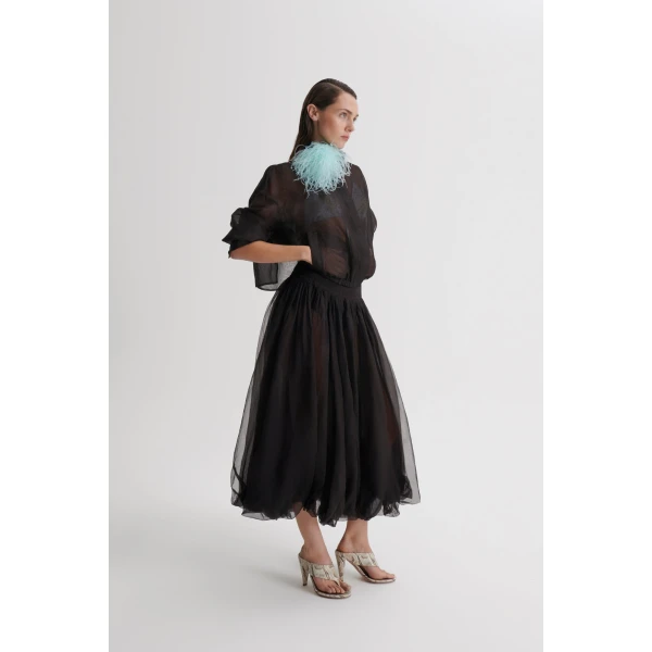 Scanlan Theodore Silk Organza Bomber in Bitter Chocolate | Jackets | Coveti
