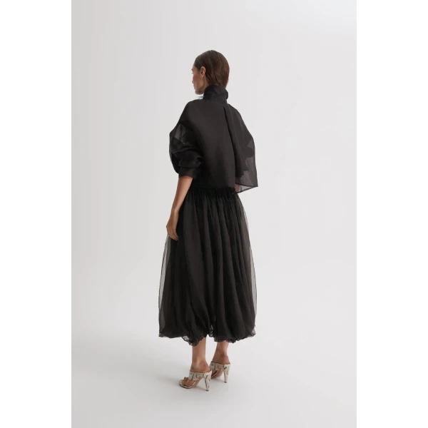 Scanlan Theodore Silk Organza Bomber in Bitter Chocolate | Jackets | Coveti