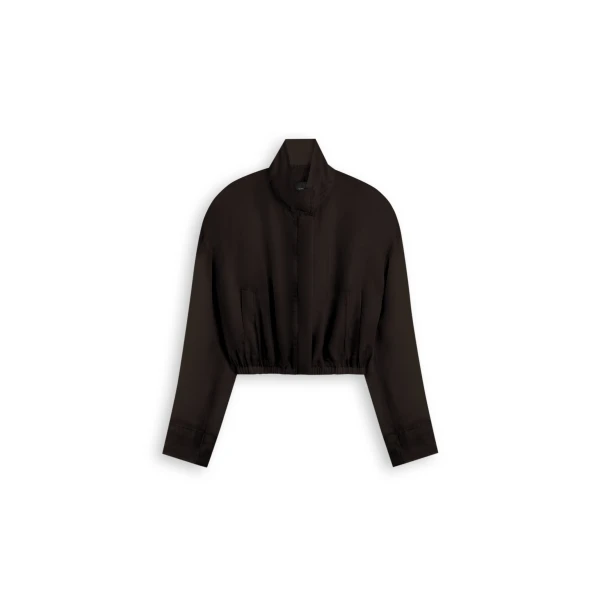 Silk Organza Bomber in Bitter Chocolate