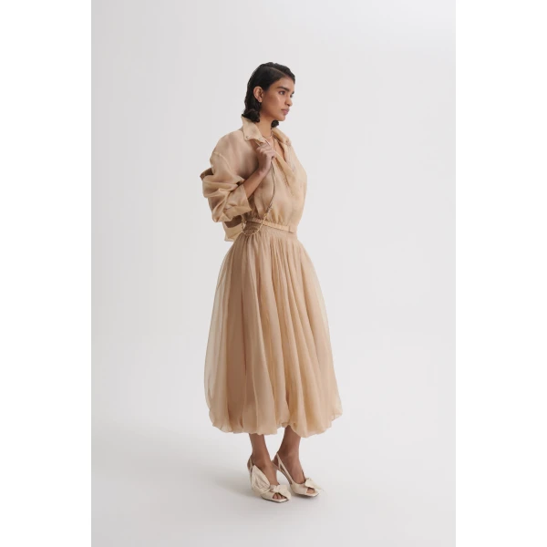 Scanlan Theodore Silk Organza Bomber in Champagne | Jackets | Coveti