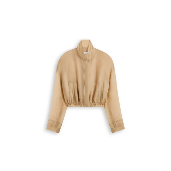 Scanlan Theodore Silk Organza Bomber in Champagne | Jackets | Coveti