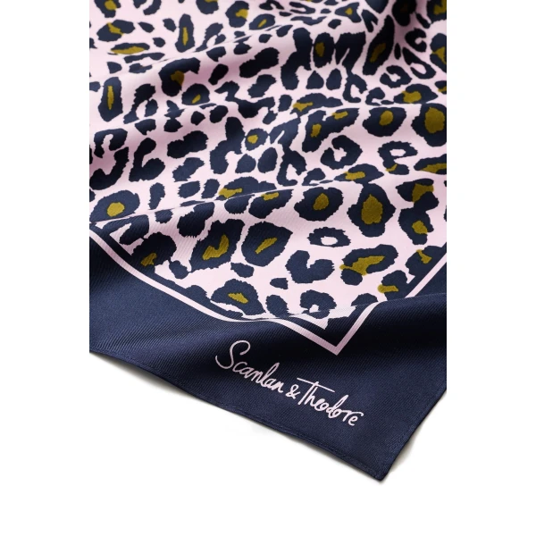 Scanlan Theodore Silk Twill Animal Scarf in Pink | Scarves | Coveti