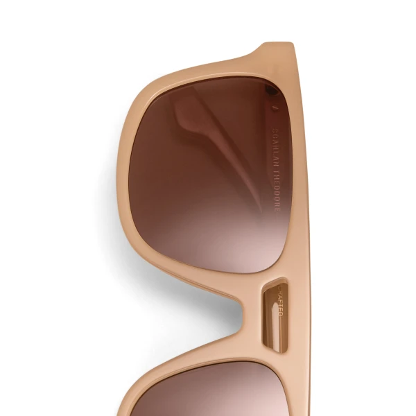 Scanlan Theodore Slim Aviator Sunglasses in Milky Brown | Sunglasses | Coveti