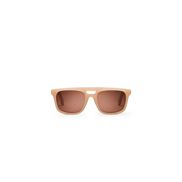 Scanlan Theodore Slim Aviator Sunglasses in Milky Brown | Sunglasses | Coveti