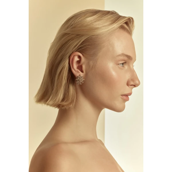 Scanlan Theodore Small Cascade Studs in Gold Quartz