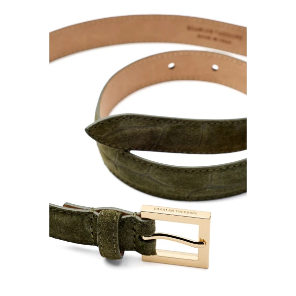 Scanlan Theodore Squared Buckle Belt 2 cm in Jungle | Belts | Coveti