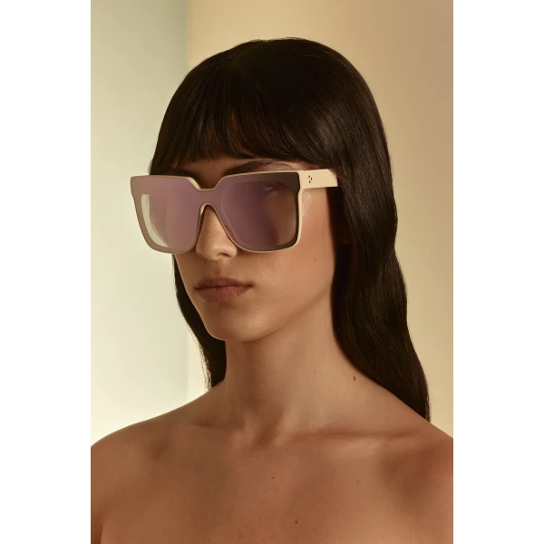 Scanlan Theodore Squared Sunglasses in Cream Pink | Sunglasses | Coveti