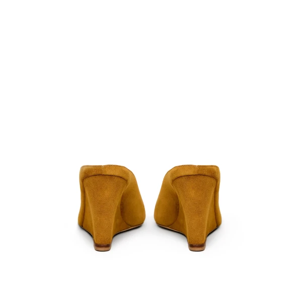 Scanlan Theodore Suede Mule Wedge 9.5 in Citrine