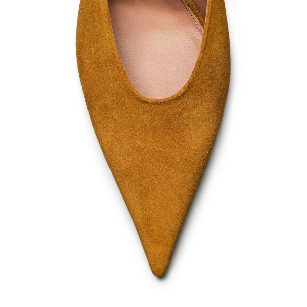 Scanlan Theodore Suede Mule Wedge 9.5 in Citrine