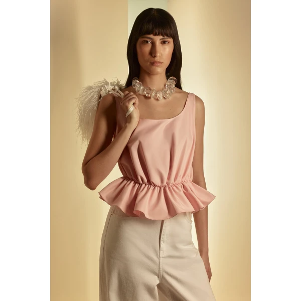 Scanlan Theodore Tech Peplum Top in Pink | Tops | Coveti