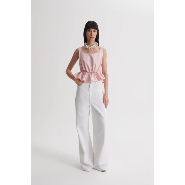Scanlan Theodore Tech Peplum Top in Pink | Tops | Coveti