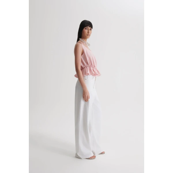 Scanlan Theodore Tech Peplum Top in Pink | Tops | Coveti