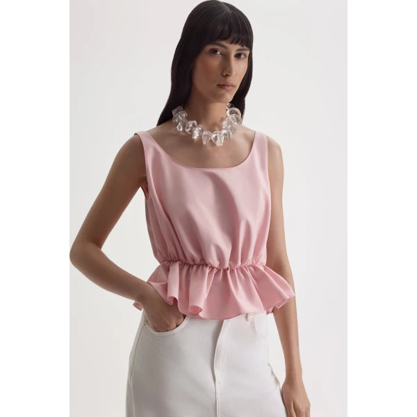 Scanlan Theodore Tech Peplum Top in Pink | Tops | Coveti