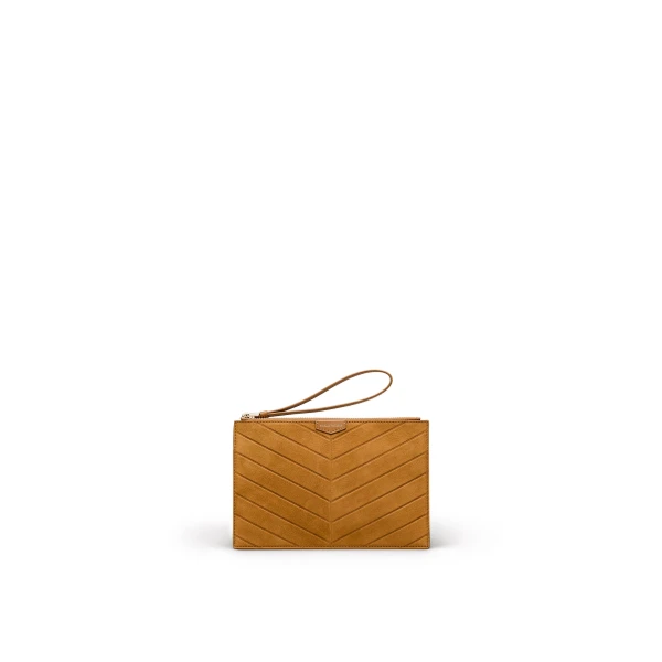 The Athos Flat Pouch in Brandy