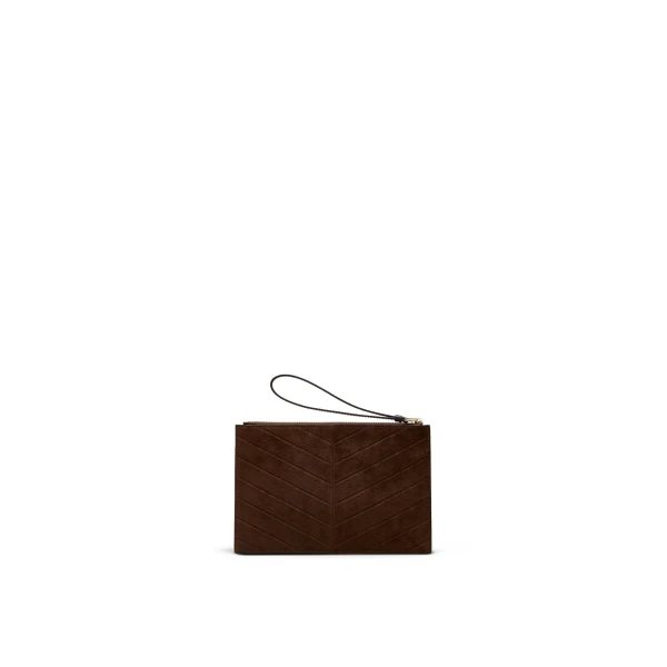 Scanlan Theodore The Athos Flat Pouch in Caffe | Clutch Bags | Coveti