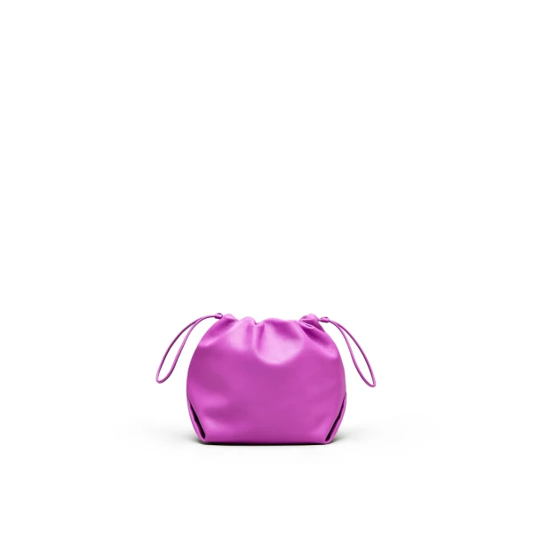 Scanlan Theodore The Leather Drawstring Bag in Fuschia | Bucket Bags | Coveti