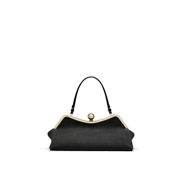 The Lip Frame Clutch in Anthracite
