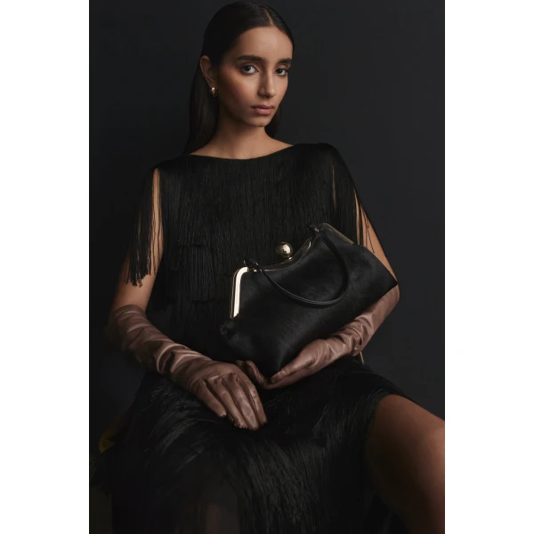 Scanlan Theodore The Lip Frame Clutch in Black | Clutch Bags | Coveti