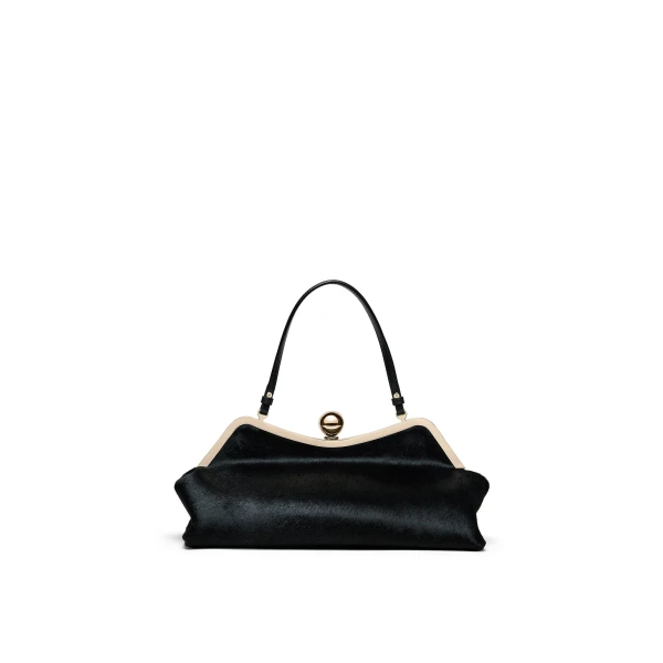 Scanlan Theodore The Lip Frame Clutch in Black | Clutch Bags | Coveti