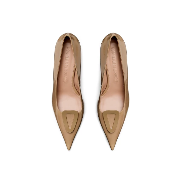 Scanlan Theodore Triangle Frame Pump 6 in Caramel | Heels | Coveti