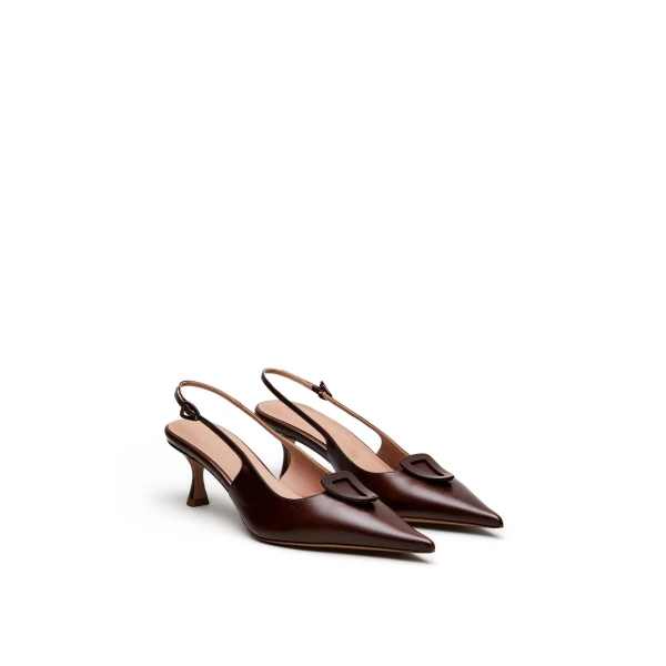 Scanlan Theodore Triangle Frame Slingback 6 in Almond | Heels | Coveti