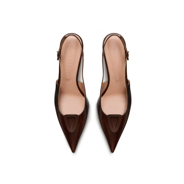 Scanlan Theodore Triangle Frame Slingback 6 in Almond | Heels | Coveti