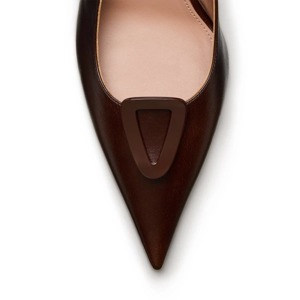 Scanlan Theodore Triangle Frame Slingback 6 in Almond | Heels | Coveti