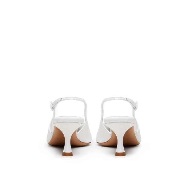 Scanlan Theodore Triangle Frame Slingback 6 in White | Heels | Coveti