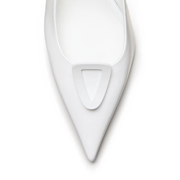 Scanlan Theodore Triangle Frame Slingback 6 in White | Heels | Coveti