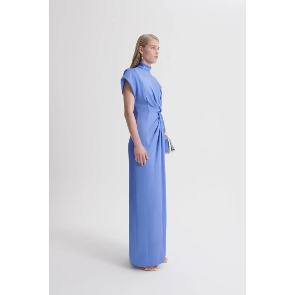 Scanlan Theodore Turban Gown in Blue Bird | Evening Gowns | Coveti