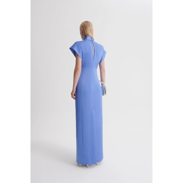 Scanlan Theodore Turban Gown in Blue Bird | Evening Gowns | Coveti