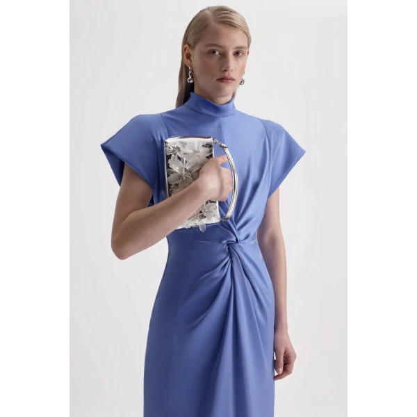 Scanlan Theodore Turban Gown in Blue Bird | Evening Gowns | Coveti