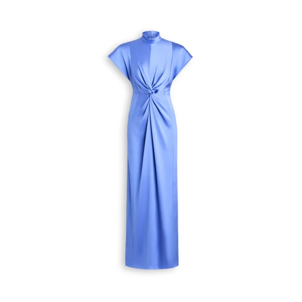 Turban Gown in Blue Bird