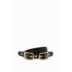 Scanlan Theodore Twin Saddle Buckle Belt 2.5 in Black | Belts | Coveti