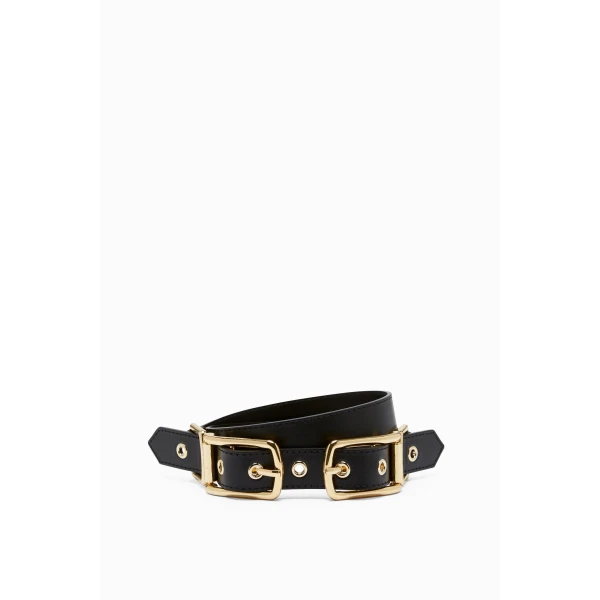 Scanlan Theodore Twin Saddle Buckle Belt 2.5 in Black | Belts | Coveti
