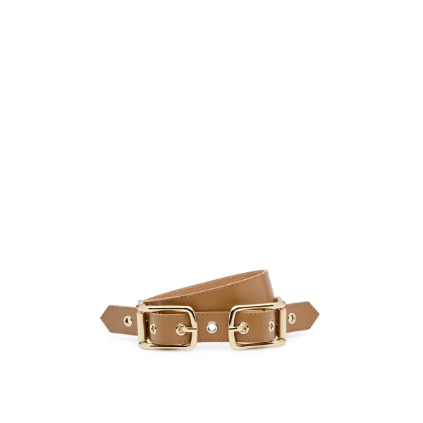 Scanlan Theodore Twin Saddle Buckle Belt 2.5 in Bronze | Belts | Coveti