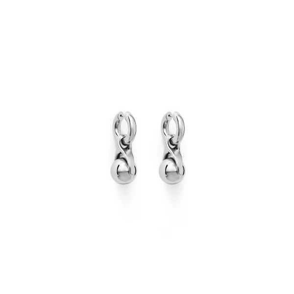 Scanlan Theodore Wishbone Huggie Earrings in Silver | Earrings | Coveti