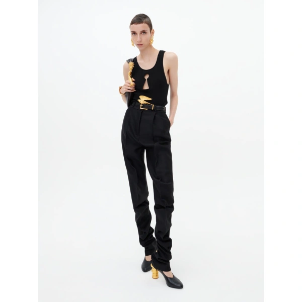 Schiaparelli Keyhole Tank Top in Black | Sweater Vests | Coveti