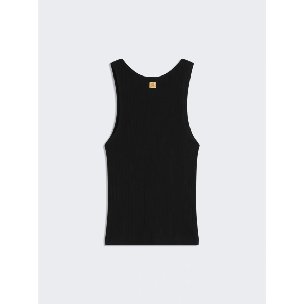 Schiaparelli Keyhole Tank Top in Black | Sweater Vests | Coveti