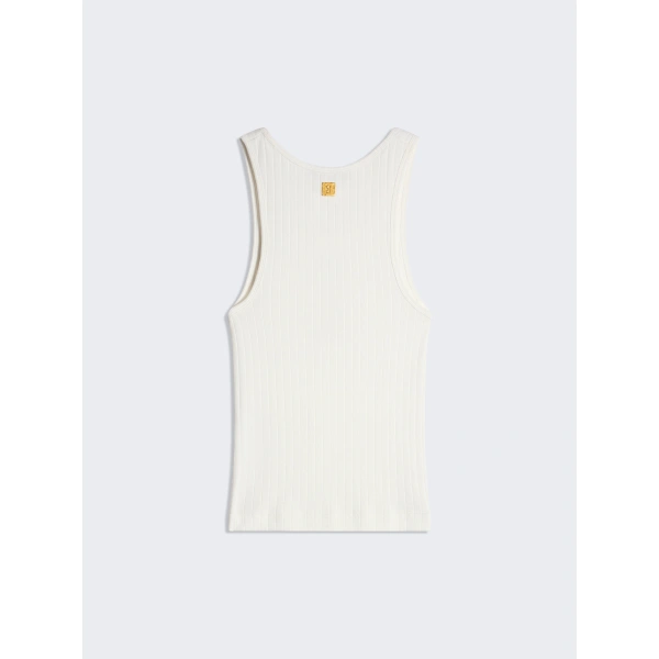 Schiaparelli Keyhole Tank Top in White | Sweater Vests | Coveti