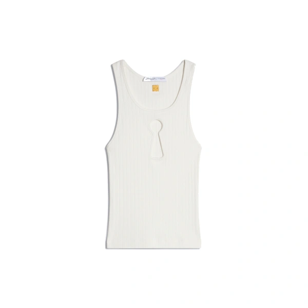 Keyhole Tank Top in White