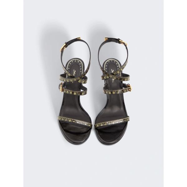 Schiaparelli Measuring Tape Heeled Sandals in Black | Sandals | Coveti