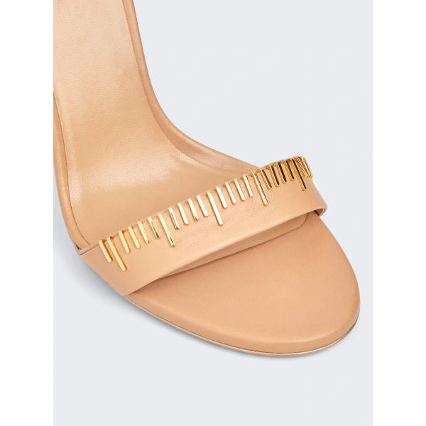 Schiaparelli Measuring Tape Sandals in Nude with Anatomical Heel | Sandals | Coveti