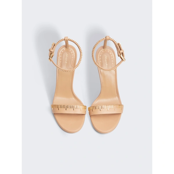 Schiaparelli Measuring Tape Sandals in Nude with Anatomical Heel | Sandals | Coveti