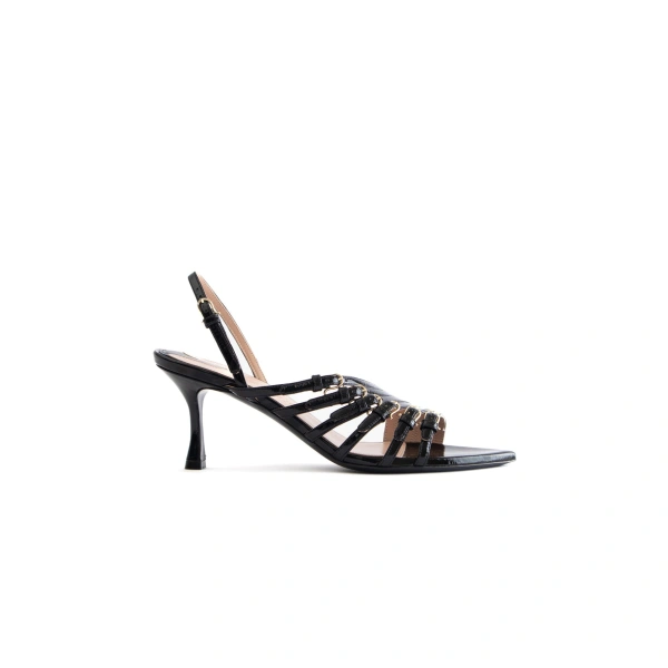 Sebastian Milano Afrodite Sandal in Black Patent | Sandals