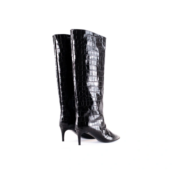 Sebastian Milano Amy Boot in Black Croc Print, view 3 | Boots