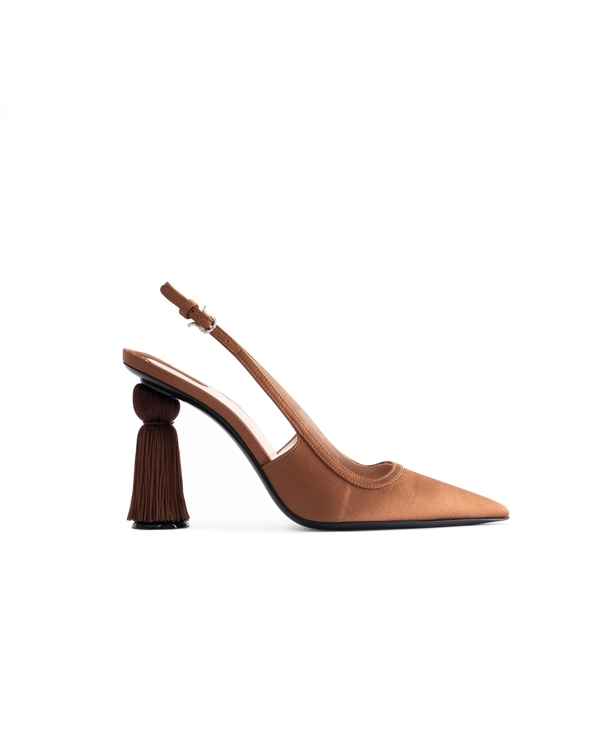 Sebastian Milano Fifi Slingback Brown Silk Satin Sebastian Milano Fifi Slingback in Brown Silk Satin | Slingbacks