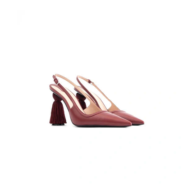 Sebastian Milano Fifi Slingback in Burgundy Leather, view 2 | Slingbacks